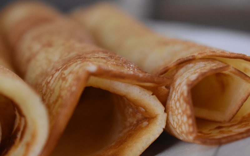 image of rolled french crepes